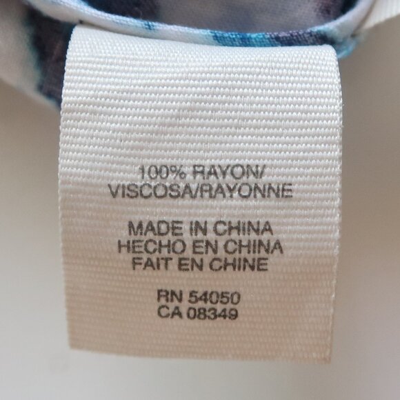 Rachel Roy Blue Yellow Abstract Print Sleeveless Drawstring Waist Summer Dress M - Picture 8 of 10